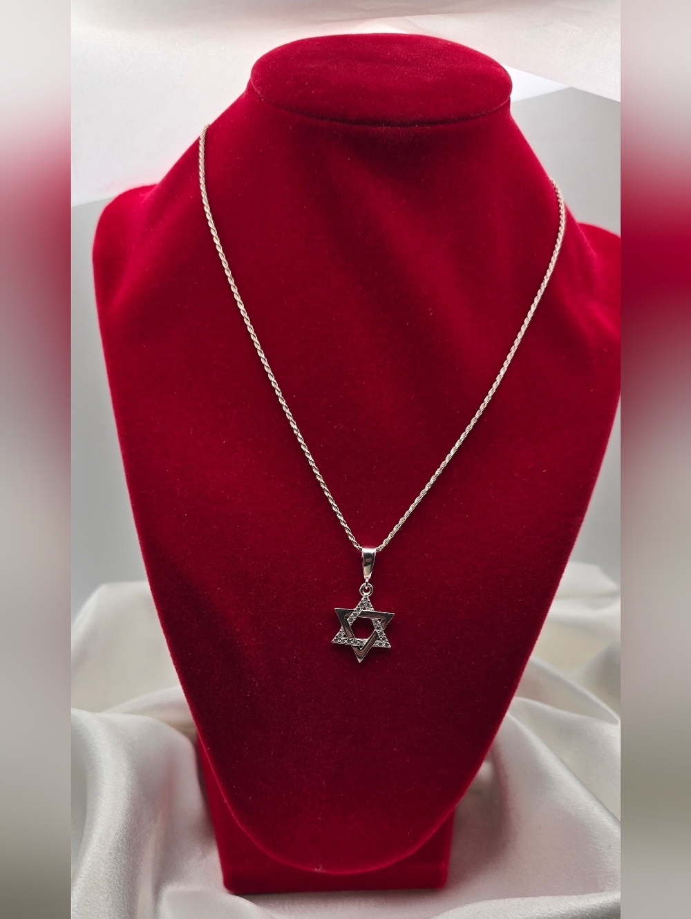 Sterling Star of David Pendant Necklace - Silver
